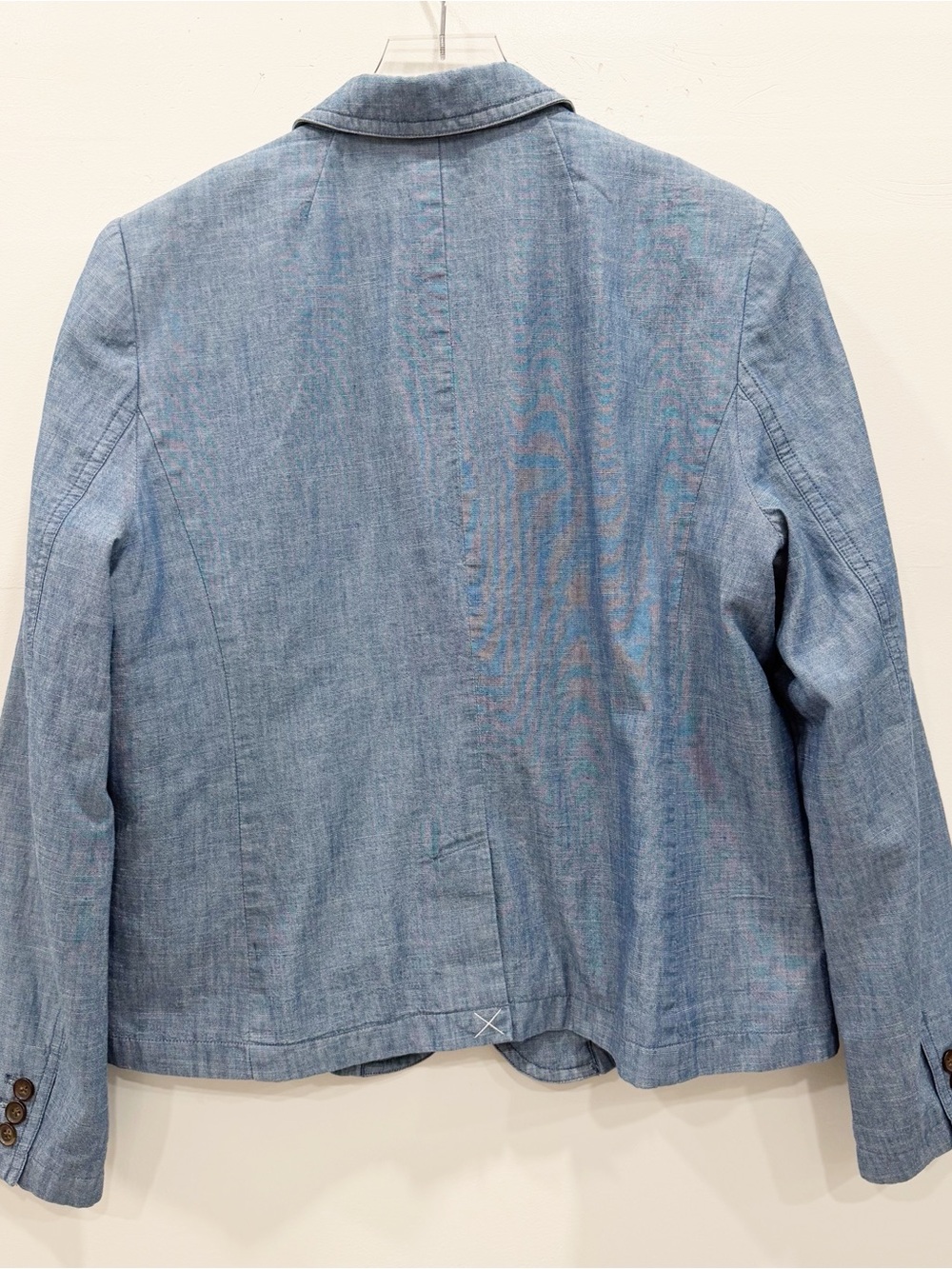 J. Crew Chambray Blazer Jacket Size 16 Cotton Classic Lightweight - Picture 3 of 10